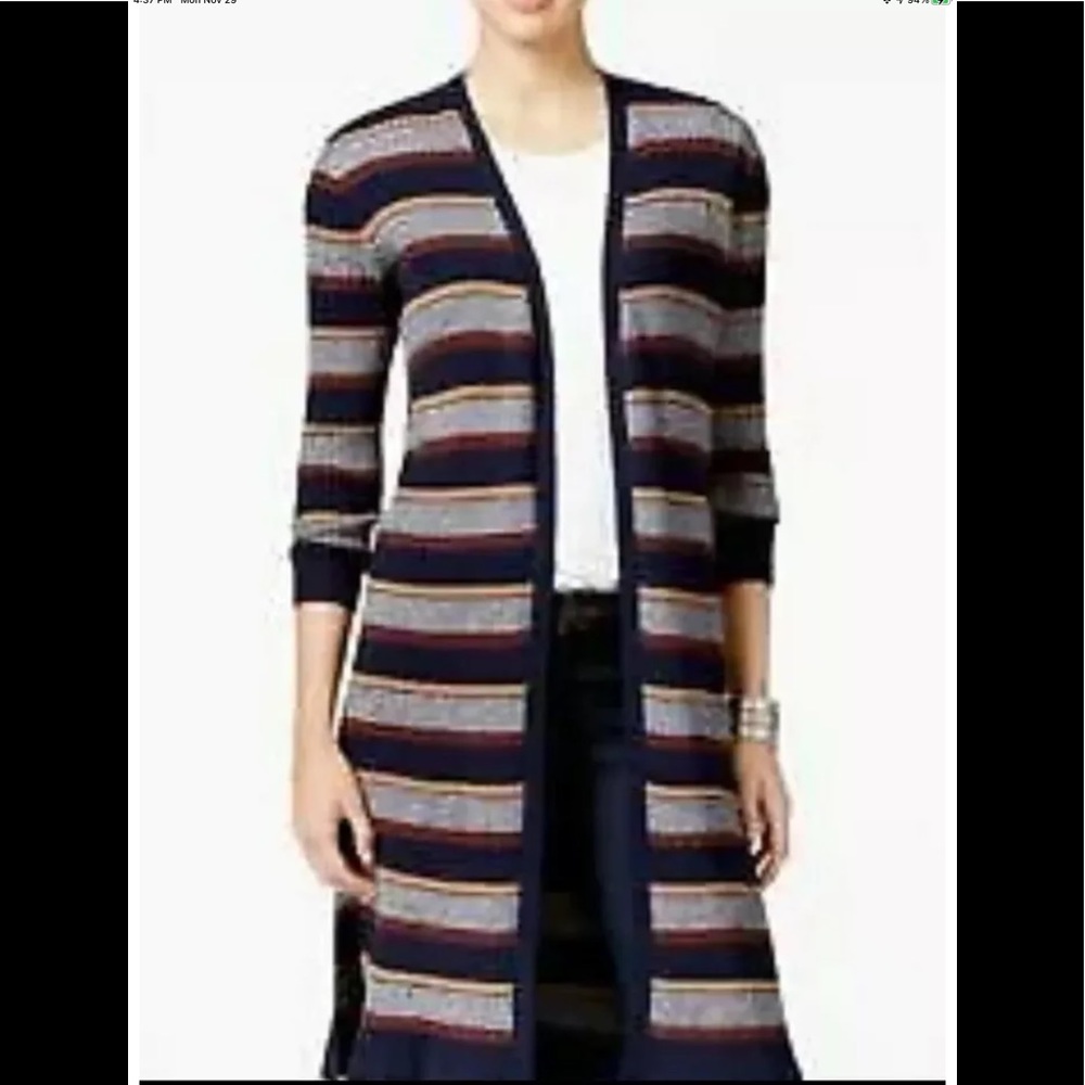 NWT STYLE CO Women’s Plus Long Duster Cardigan Stretchy Sz 2X